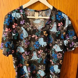 XL Disney Winnie the Pooh Scrub Top Double Pockets